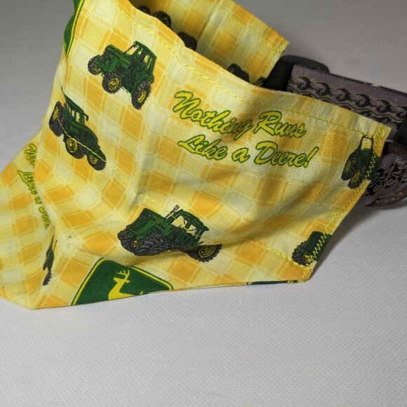 NEW- Homemade John Deere Tractors Dog Bandana (12" x 8") Size L-XL - Picture 5 of 7
